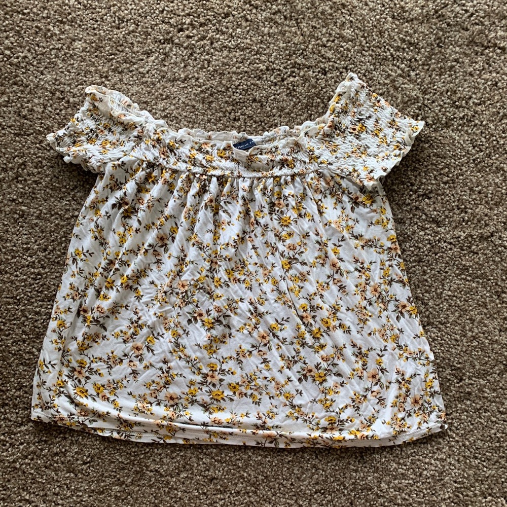 Flowered American Eagle Off the Shoulder Top